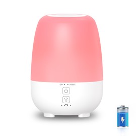 SPLITSKY 150ML Cordless Essential Oil Diffuser, Built-in 6000mAH Rechargeable Battery, 6 Hours Run Time, 7 Colors LED Light, Portable Aromatherapy Diffuser for Home, Outdoor, Travel (White)