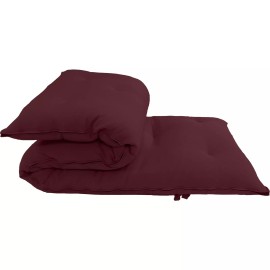 Danfuton Queen Floor Rolling Futon Mattress, Cotton Shikifuton Beds 3x60x80 burgundy