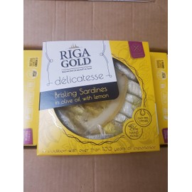 Riga Gold Brisling Sardines in Oil with Lemon 4.23 ounces (120g) Pack of 12 Hand-Wrapped to Ensure Maximum Freshness and Flavor
