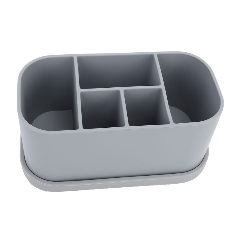 Silicone Toothbrush Toothpaste Holder Multipurpose 5 Slots Drainage Holes Bathroom