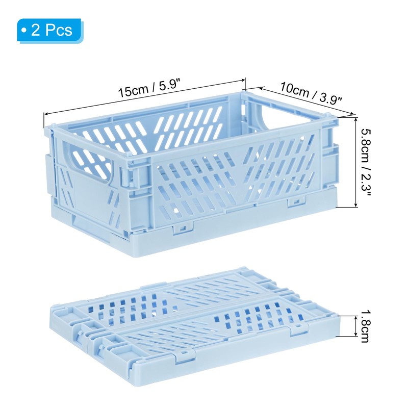 PATIKIL Mini Collapsible Basket, 2 Pcs 5.9 x 3.9 x