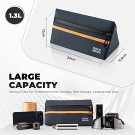 ROCKBROS Bike Handlebar Bag Bicycle Front Bag Top Tube Bag for Mountain Road Bike Cycling Storage Bag with 3 Hook and Loop Fasteners 6 Colors Approx. 1.5L