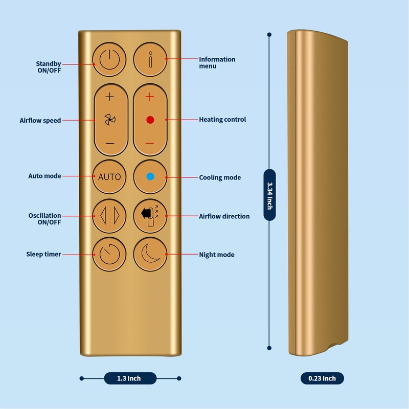 TCNOUMT New Replacement Remote Control Compatible with Dyson Pure Hot+Cool