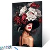 Beautiful Woman With Flower Hat Paint by Numbers for Adults