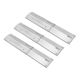 Derurizy Universal Adjustable Heat Plate, Heat Tents Heat Shields for Gas Grill, Burner Cover Replacement Parts, Stainless Steel BBQ Flame Tamers Extend from 11.75" up to 21" Length, 3 Pack