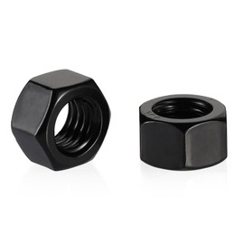 3/8-16" Hex Nuts, Stainless Steel 304 Hex Nut, Black Oxide Finish, Quantity 25