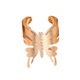 Yecomsy Chunky Gold Cuff Bracelets Wide Cuff Bangle Bracelet Flower Butterfly Leaf Peace Sign Star Open Chunky Cuff Bracelet Wrist Cuff Wrap Bracelet-Big Butterfly