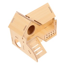 Totority Wear Resistant Wooden Hamster House Small Pets Hideout for Hamsters Mice Gerbils Shelter Providing Warm Quiet Resting Space and Engaging for Small Animals