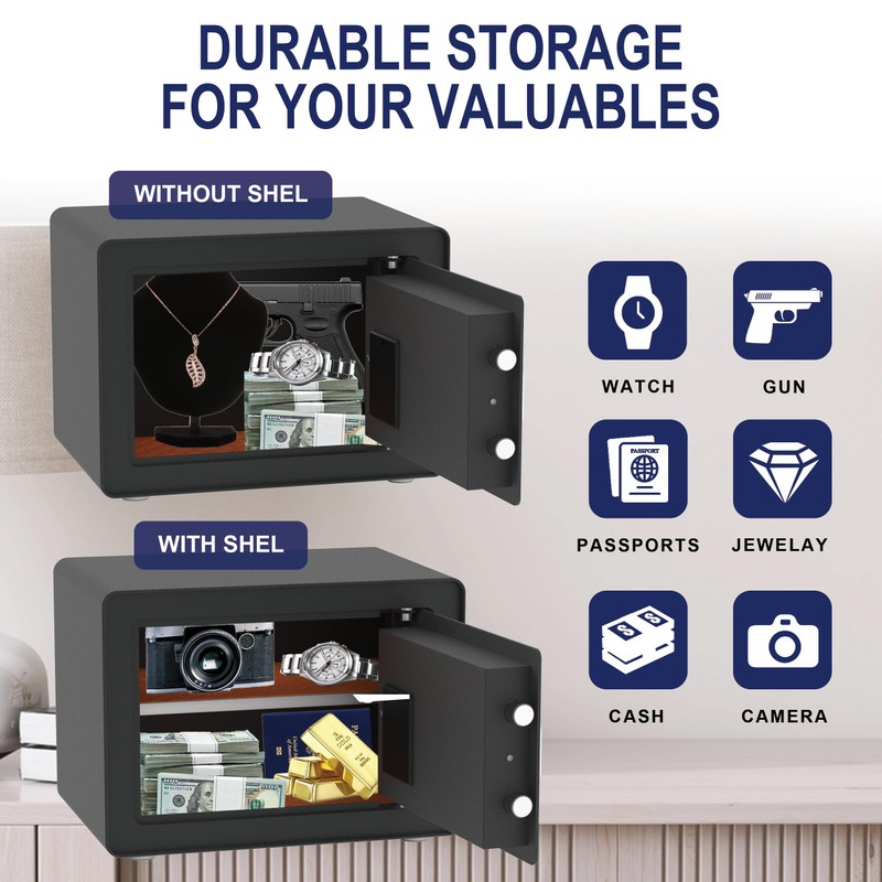 OUSURO 0.8 Cub Safe Box - Small Home Safe for