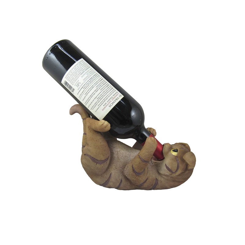 DWK Cat Wine Bottle Holder | Kitchen Countertop Decor |