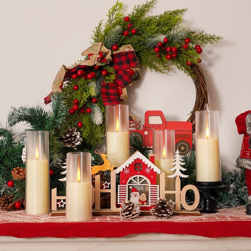 Homemory Ivory Flameless LED Candles with Remote Control & Timer,