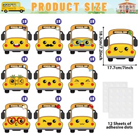 gisgfim 80Pcs School Bus Cutouts Back to School Decorations Bulletin Board Yellow Bus Paper Cut-Outs Classroom Decor for Boy Girl DIY Craft Photo Wall Door Kindergarten Preschool Party Favor Supply