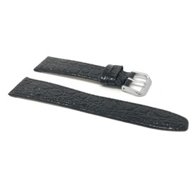 20mm Black Croc Pattern Leather Smartwatch Band Strap fits Skagen Hagen, Signatur, Hald & Many More