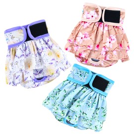 Leekalos Reusable Dog Diapers Female Easy to Put No Leak Dog Diapers for Heat Cycle Diapers for Dogs Female High Absorbent Puppy Diapers Washable Dog Diapers