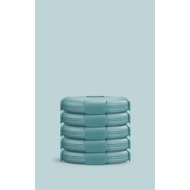 STOJO Collapsible Bowl 5 Set - Eucalyptus, 36oz - Reusable Silicone Bowl for Hot and Cold Food - Perfect for Travel, Meal Prep, To-Go Lunch, Camping & Hiking - Microwave & Dishwasher Safe