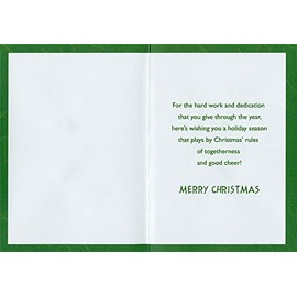 Designer Greetings Clipboard, Green Paper and Ornaments Coach Christmas Card