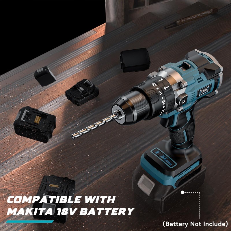 DIYtoolifz Cordless Power Drill Compatible with Makita 18v Battery: 3