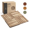 THYOI 10 Pcs Interlocking Deck Tiles, Waterproof Acacia Wood Patio