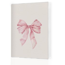 Qnhij Coquette Pink Bow Photo Album 4x6 Hold 36 Photos, Watercolor Preppy Pink Bow Aesthetic Small Photo Album Picture Memory Book Keepsake for Graduation Family Anniversary Travel Vacation
