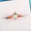 LAZLUVU Engagement Rings Rose Gold Wedding Rings with Cubic Zirconia