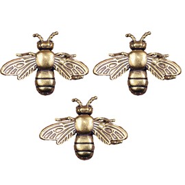 IUYYPU 3Pcs Vintage Brass Bee Figurines, Exquisite Decorative Gold Bee Craft Ornament for Home and Office, Small Bees for Crafts Mini Brass Animal Figurine