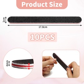 Rnitle 10 Pack Professional Nail Files,Double Sided Emery Board for Natural Nails,Styling & Pet Grooming,for Acrylic and Gel Nails(100/180 Grit)