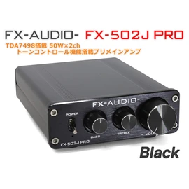 FX-AUDIO- FX-502J PRO TDA7498 Equipped with 50W x 2ch Tone Control Function Pre-Main Amplifier (Black)