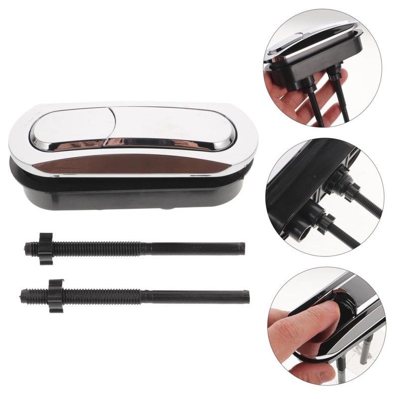 Vaguelly Oval Toilet Flush Button Black Dual Flush Button Replacement