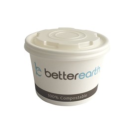 Better Earth BE-SC8PLA 8oz Compostable Paper Food Container, Lid not Included - See Part Number BE-FL90CPLA, 3" Height x 4" Width x 4" Depth, White, 50 Packs of 20 (Pack of 1000)