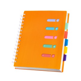 Yoment 5 Subject Notebook College Ruled Spiral Notebook 5x7 with Removable Dividers 270 Pages Notebooks for Work Multi Subject Notebook with 5 Tabs Organizer Notebook for Note Taking School, A5 Orange