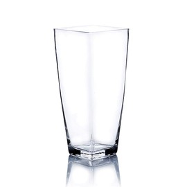 WGV Tapered Glass Vase, Width 5", Height 12", (Multiple Sizes Choices) Clear Taper Down Block Floral Planter Bouquet Centerpiece for Wedding Event Home Decor, 1 Piece (VTB5512)