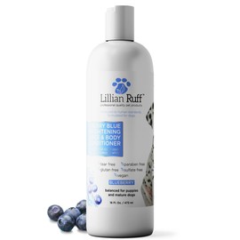 Lillian Ruff PRO Formula Berry Blue Brightening Dog Conditioner - Professional Whitening Conditioner Hydrate Dry Skin, Soften, Detangle, Restore Shine - Provitamin B5, USA Made 16oz
