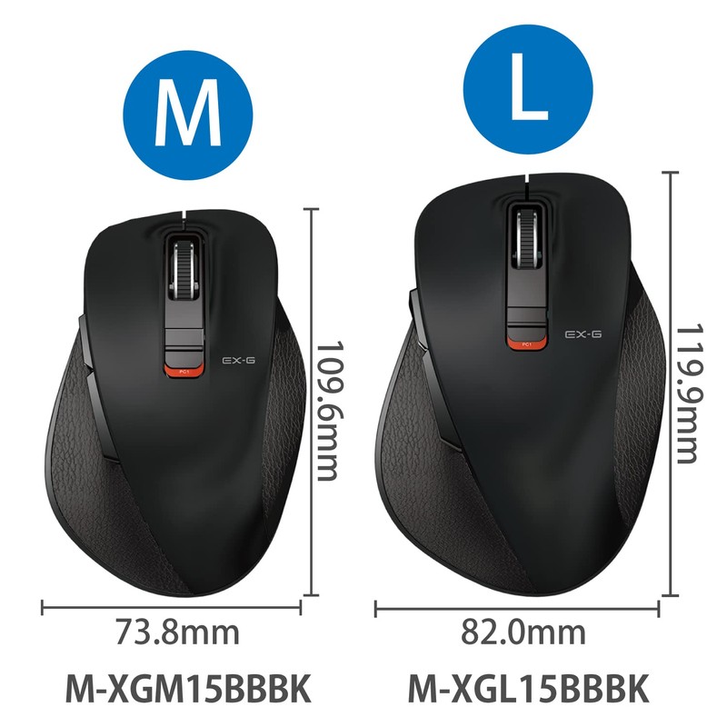 Elecom M-XGM15BBBK Wireless Mouse Bluetooth EX-G Grip Extreme 5 Buttons