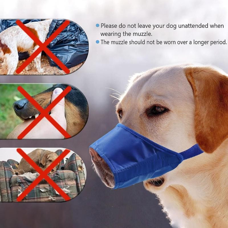 Soft Anti-Biting Barking Chewing Muzzle, Breathable Waterproof Adjustable Muzzle for