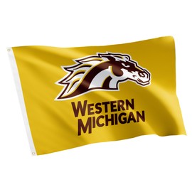 Desert Cactus Western Michigan University Flag Broncos WMU Banners 100% Polyester Indoor Outdoor 3x5 feet Flags (Design A)