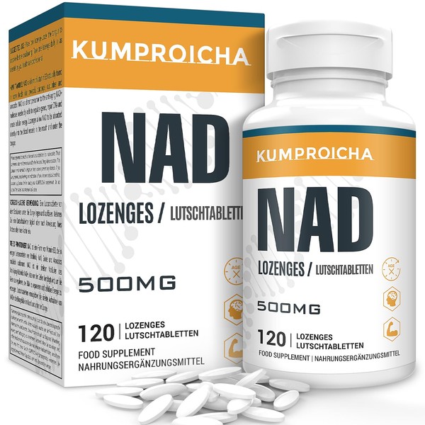 NAD Sublingual Lozenges 500mg, 120 Tablets Per Bottle, Fast-Acting & Max Absorption NAD+ Supplement (120 Count)