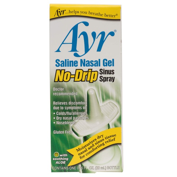 Ayr Saline Nasal Gel No-drip Sinus Spray With Soothing Aloe