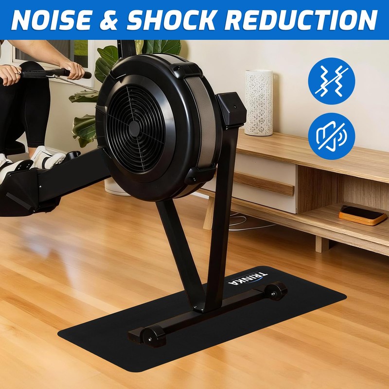 2PCS Non-Slip Rowing Machine Mats Protect Hardwood Floor Carpet