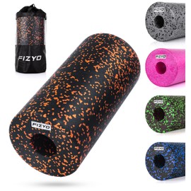 FIZYO Fascia Roller for Fitness, Yoga and Rehabilitation, Self Massage Roller for Back Spine, Foam Roller Medium Hard EPP Foam (29 x 15 cm), Includes Carry Bag (Orange)