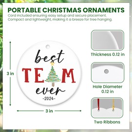 TEEZWONDER Team Gifts for Employees, Coworkers Christmas Ornaments 2024 - Christmas Coworker Appreciation, Team Gifts, Group Gifts for Coworkers - Christmas Decorations Ceramic Ornaments