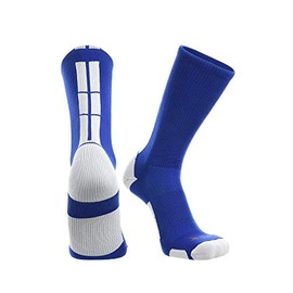 TCK Baseline 3.0 Athletic Crew Socks (Royal/White, X-Large) - Royal/White,X-Large