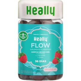 Gomitas Sin Azúcar Con L-Teanina Con Toronjil, Lavanda y GABA HEALLY 72 Gomitas, Stress Free, Sabor Frambuesa, 100% Natural, Vegano, Sin Gluten