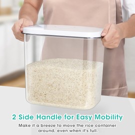 TBMax Large Rice Flour Storage Container, 25 Lbs Rice Container with Pop Up Lid & Measuring Scoop for Flour, Cereal, Pet Dog Cat Food Storage, Airtight Food Bin for Kitchen Orgainzation