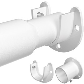 Mavivegue Closet Rods for Hanging Clothes,17 to 70 Inches Stepless Adjustable Metal Closet Rod, Heavy Duty Tension Rod, Extra Long Tension Rod, Adjustable Curtain Rod, for Closet, White