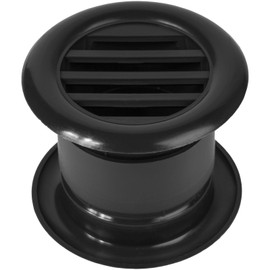 Vent Systems 1.5" Inch Pack of 4 Black Door Air Register - Two Sided Door Louvers - Mini Circle - Ventilation Grille - Indoor Vent Grates - Bathroom, Cabinet, Garage Through The Door Vent Cover