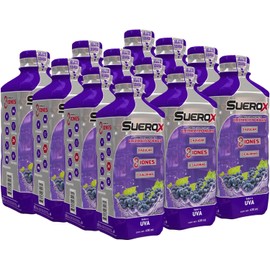 SUEROX, electrolitos orales hidratantes SIN AZÚCAR, SIN CALORÍAS 12 pack sabor UVA + 12 pack sabor COCO