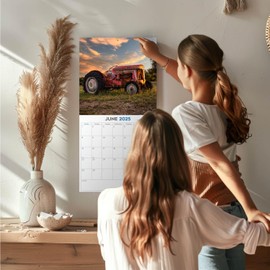 2025 Tractors Calendar - Farm Wall Calendar - 12 x 24 Open - Thick No-Bleed Paper - 14 Month Planner Calendar Organizing & Planning