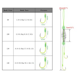 Carp Fishing Hair Rigs Equipment, 10pcs Bait Cage Trap Fishing Hooks with Spring Feeder (12#)