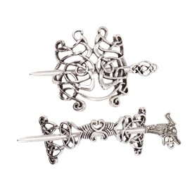 Healvian 2pcs Vintage Ethnic Alloy Hairpin for Women Decorative Silver Hair Clips Elegant Hair Ornaments for Brides Bridesmaids and Everyday Styling Accessories