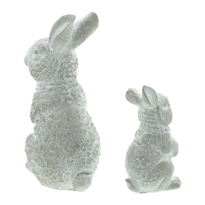 FRANK FLECHTWAREN Rabbit Washed, Set of 2, Cement, Heavy Quality,